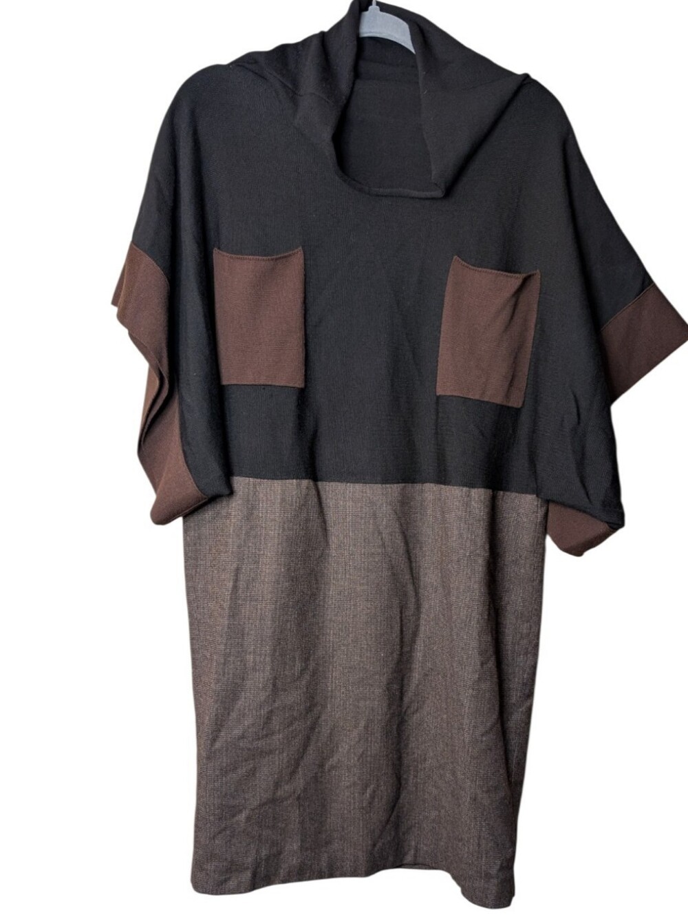 Pier Antonio Gaspari cowl Asymmetric Tunic Dress Wool Blend 42 Italy lagonlook - Picture 8 of 8